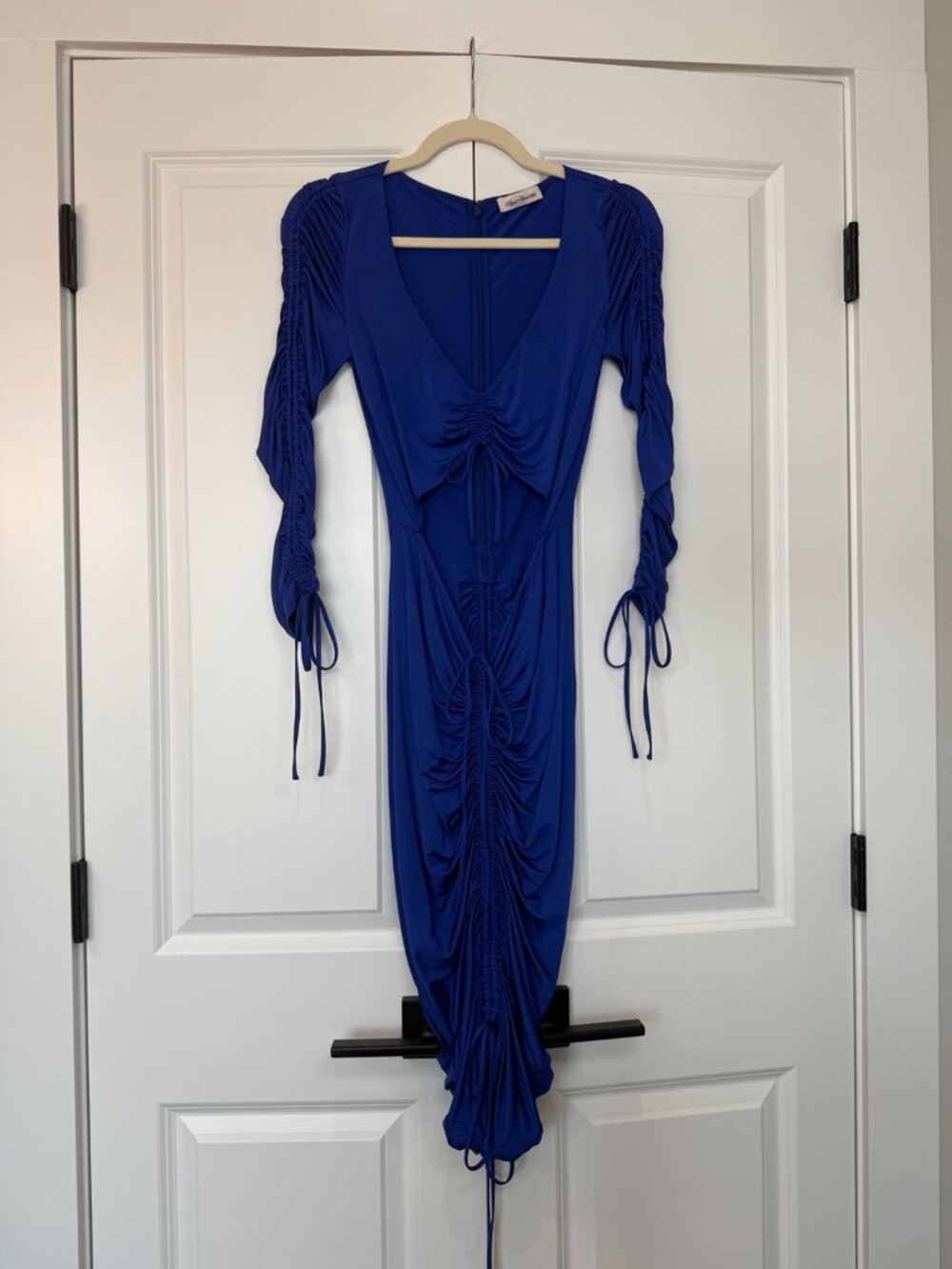 Agent Provocateur Kamilla Cobalt Ruched Cutout Midi Dress UK 8 US 4